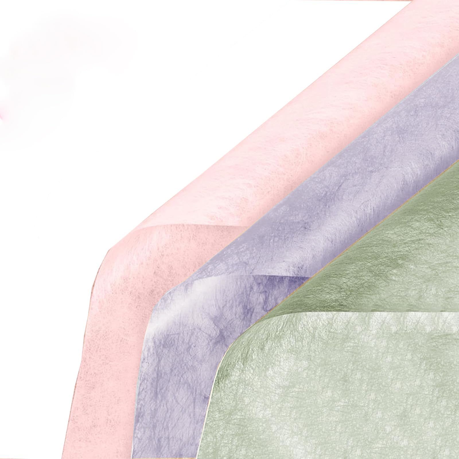 TINGSING 120 Sheets Korean Floral Bouquet Paper,3 Pack Cotton Pleated Withdrawable Flower Wrapping Sheets 11.8x11.8 Inch Flower Wrap for Gift Packaging Flower Shop Supplies (Green+pink+violet)