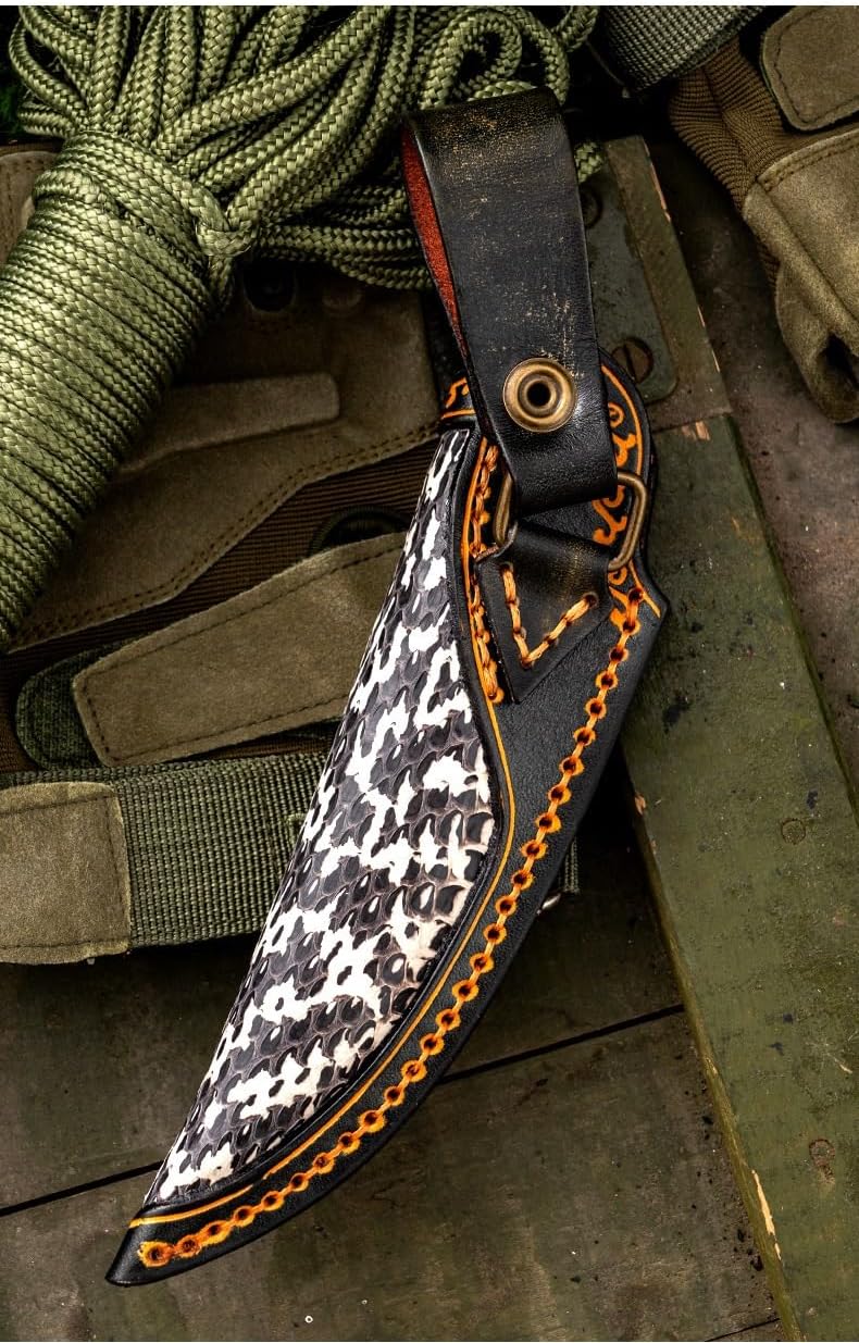 1PC Knife Sheath with Lanyard, Leather Protective Case for Belt, Fit for Outdoor Camping Hiking