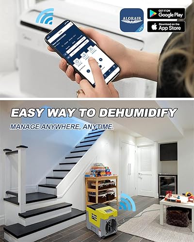 Miniatura 2 de AlorAir Deshumidificador comercial LGR de 180 PPD con bomba, deshumidificadores industriales resistentes, restauración de daños por agua para