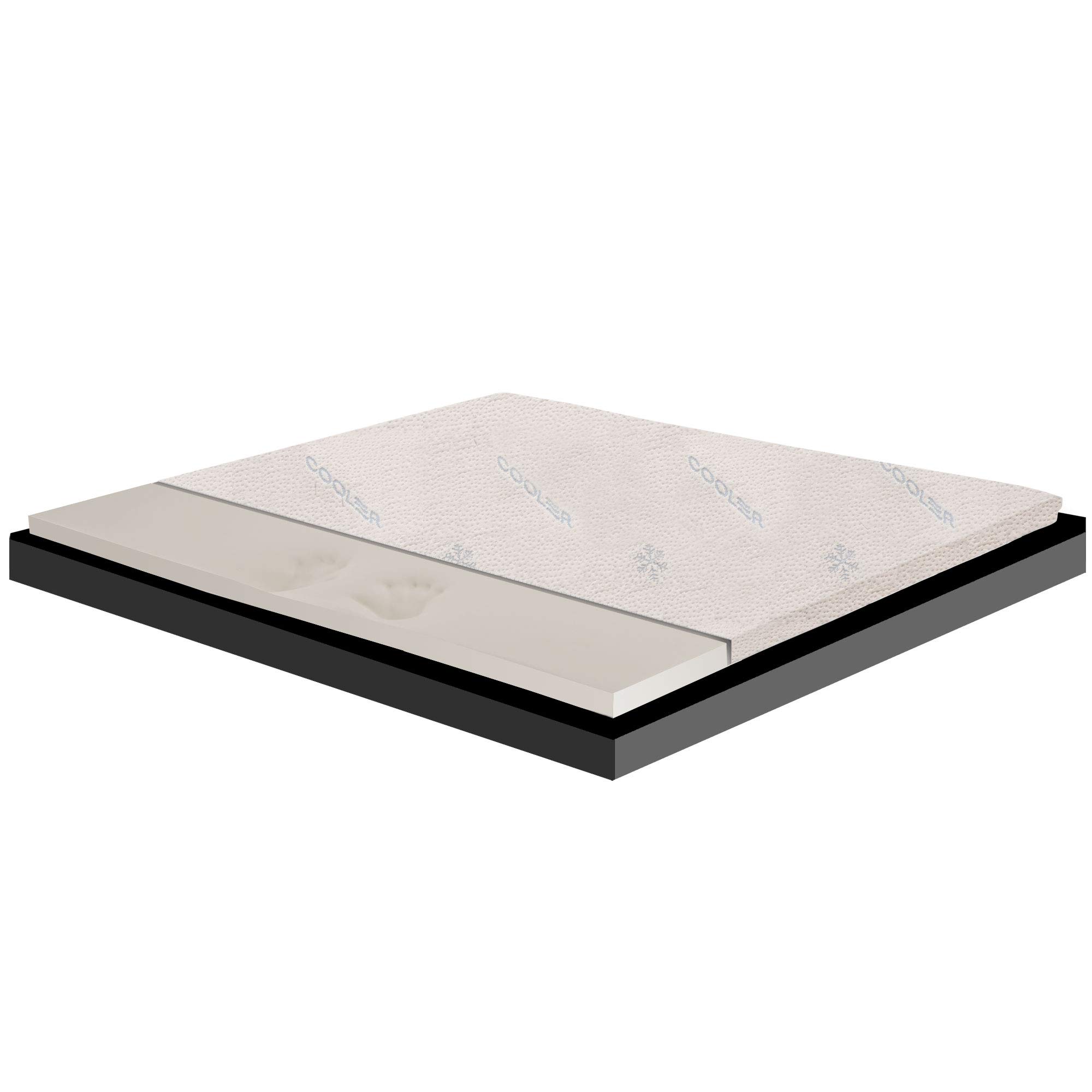 Geemma s.r.l. Surmatelas en mousse à mémoire de forme rafraîchissante pour lit double 160 x 200 cm, hauteur 5 cm avec tissu hypoallergénique antimicrobien, déhoussable Cooler Fresh- Star Foam Plus