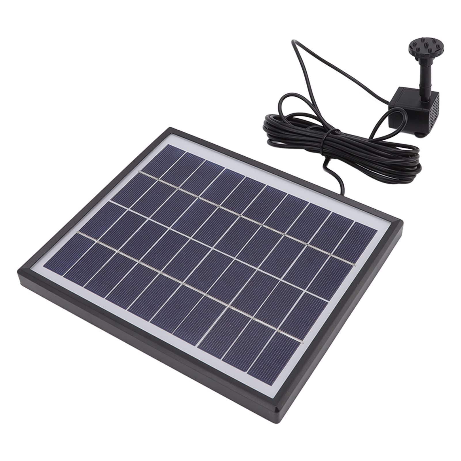 Pompa per fontana solare 5.0 W Previene l'intasamento Pompa per acqua solare portatile facile da pulire Fontana galleggiante per esterni 12 V, ABS, 5,0 W, ca.777 g