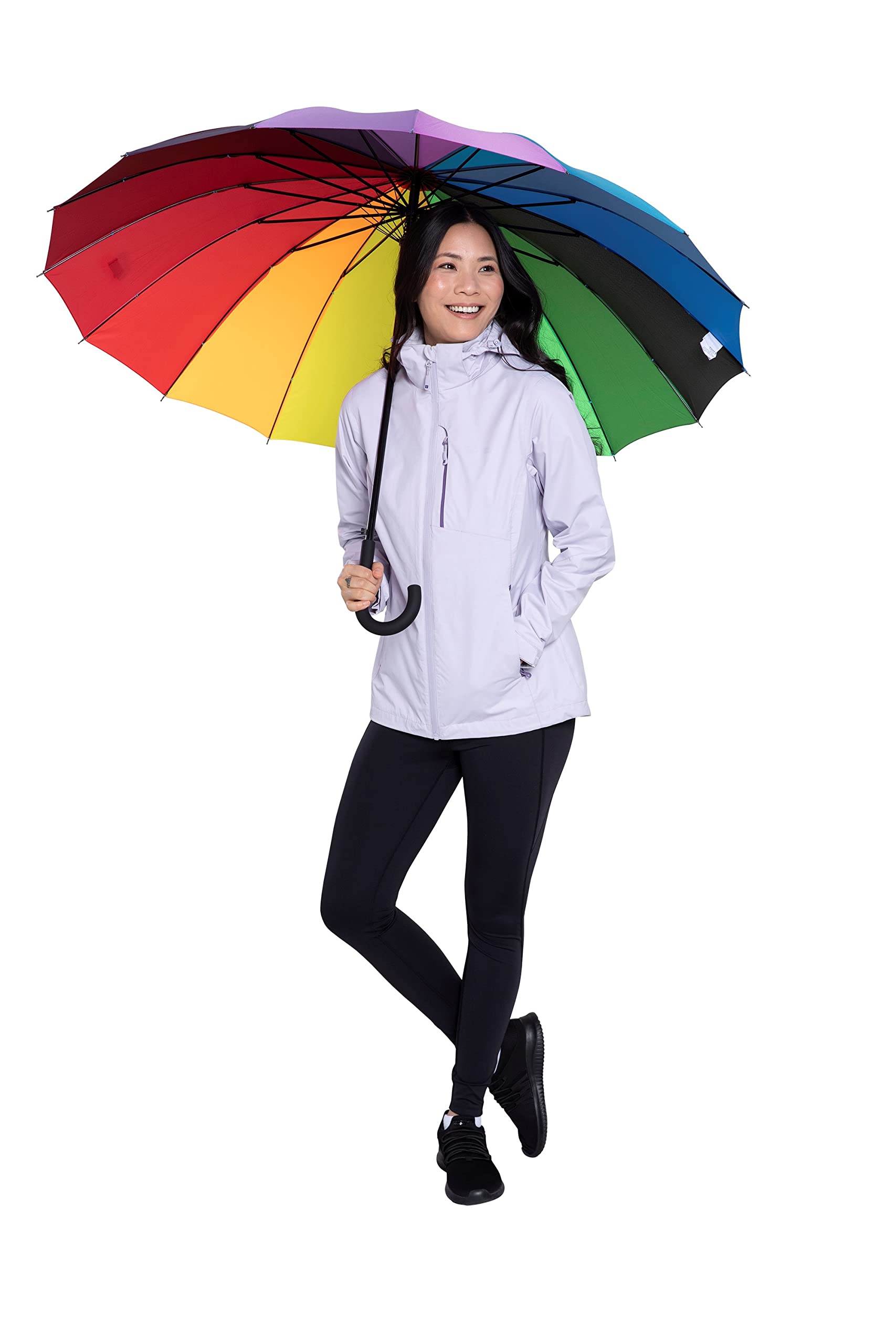 Mountain Warehouse Women's Rainbow Umbrella Outdoors Double Canopy Brolly Rain Accessory