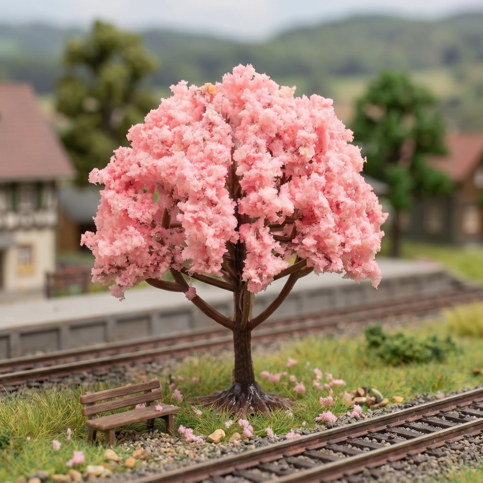 Angoily Arbre Miniature Simulé Blanc 8X7X7 Cm pour Maquettes Et Décorations Plante Artificielle Extérieur pour Paysage Et Jeux Créatifs
