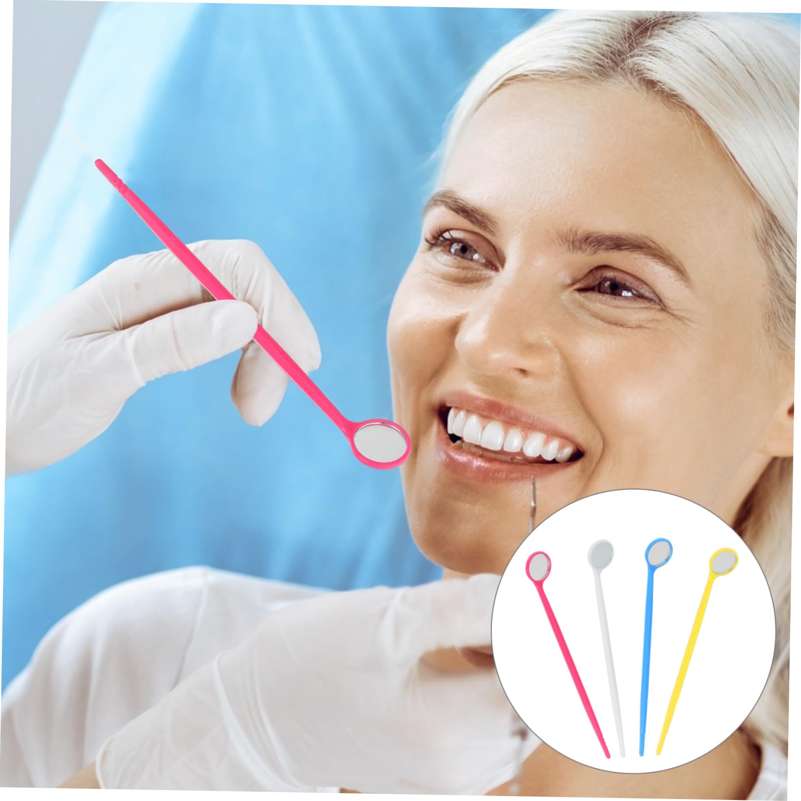 Cabilock 3 Set Specchietti Dentistici Dentista Orale Attrezzo Adulti A Forma Di Care Strumenti Di Ispezione Specchietti Per Bocca Specchi Orali Plastica 20 Pezzi*3
