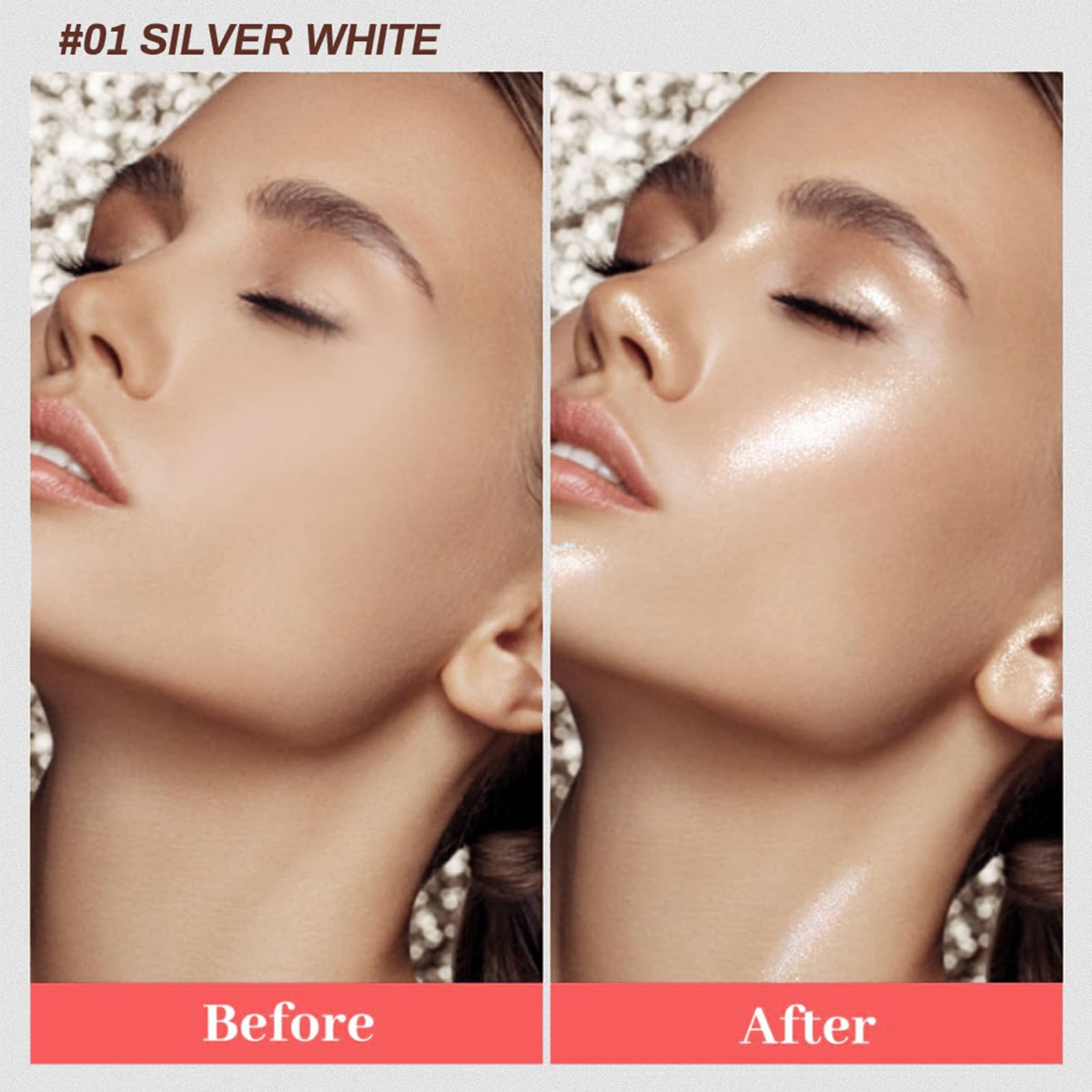 TITIMORE Body Shimmer Oil Liquid Body Highlighter Makeup Waterproof Body Luminizer Moisturizing Non-sticky Glow Shimmer Lotion Face and Body Smooth Light Shimmer Glow Illuminator #01 - Image 2