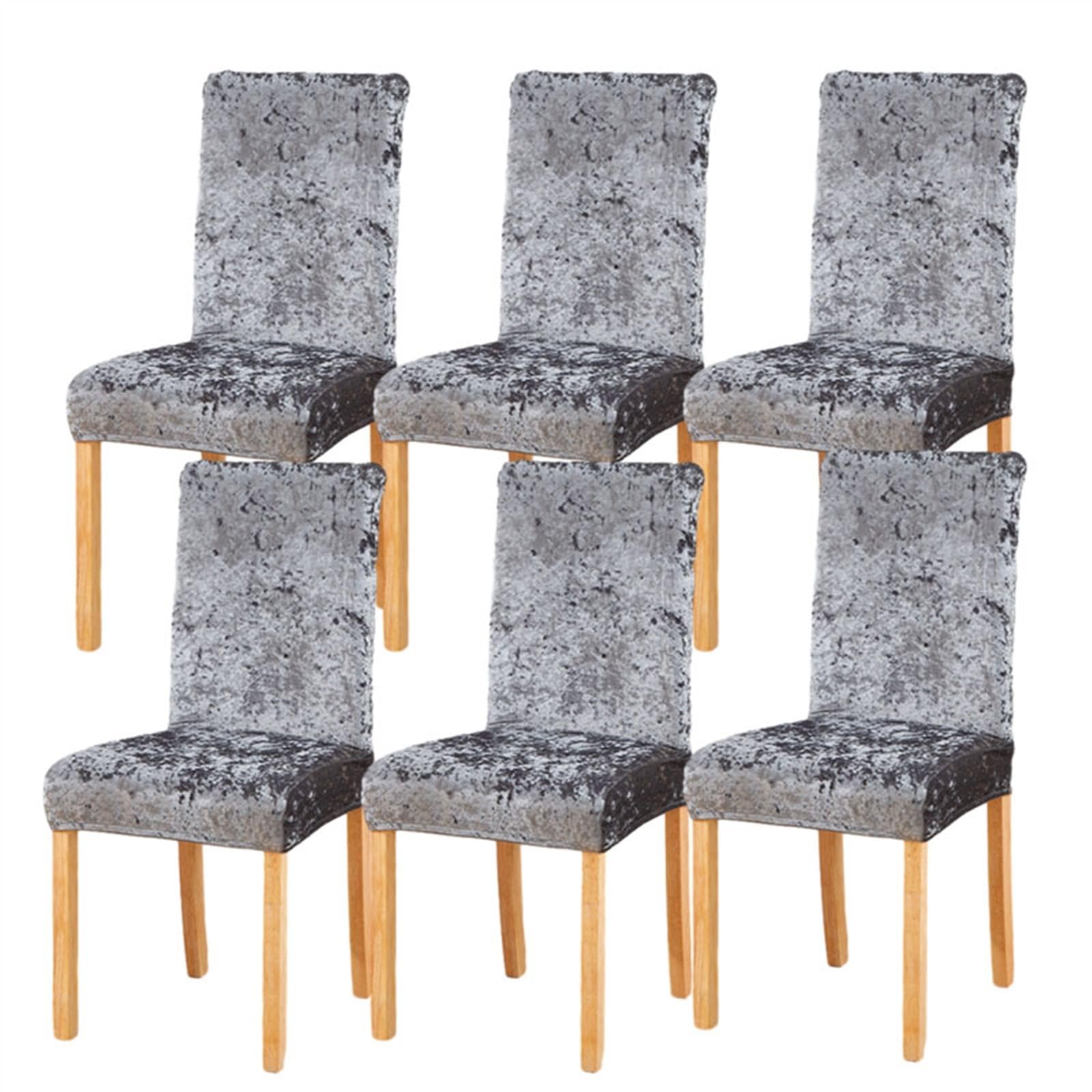 Chair covers, Crushed Velvet Dining Chair Covers,Stretch Removable Washable Dining Chair Slipcover Super Soft Protector for Seat Covers for Wedding Party Dining Room Home Decor (Color : Pink, Size : 8