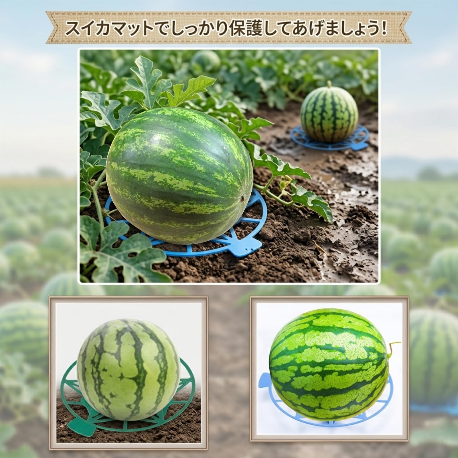 Amazon.co.jp: KAMIHO スイカマット スイカ 栽培 皿 メロンマット