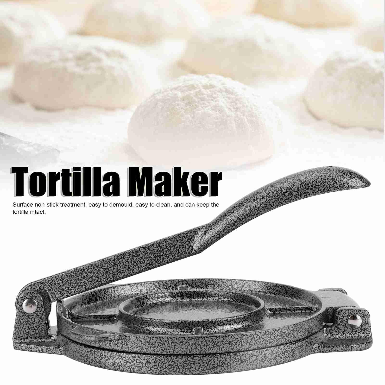 Prensa de tortilla de aleación de aluminio de 6.5 pulgadas para tortillas caseras, tacos, rodillos de pizza y más, antiadherente