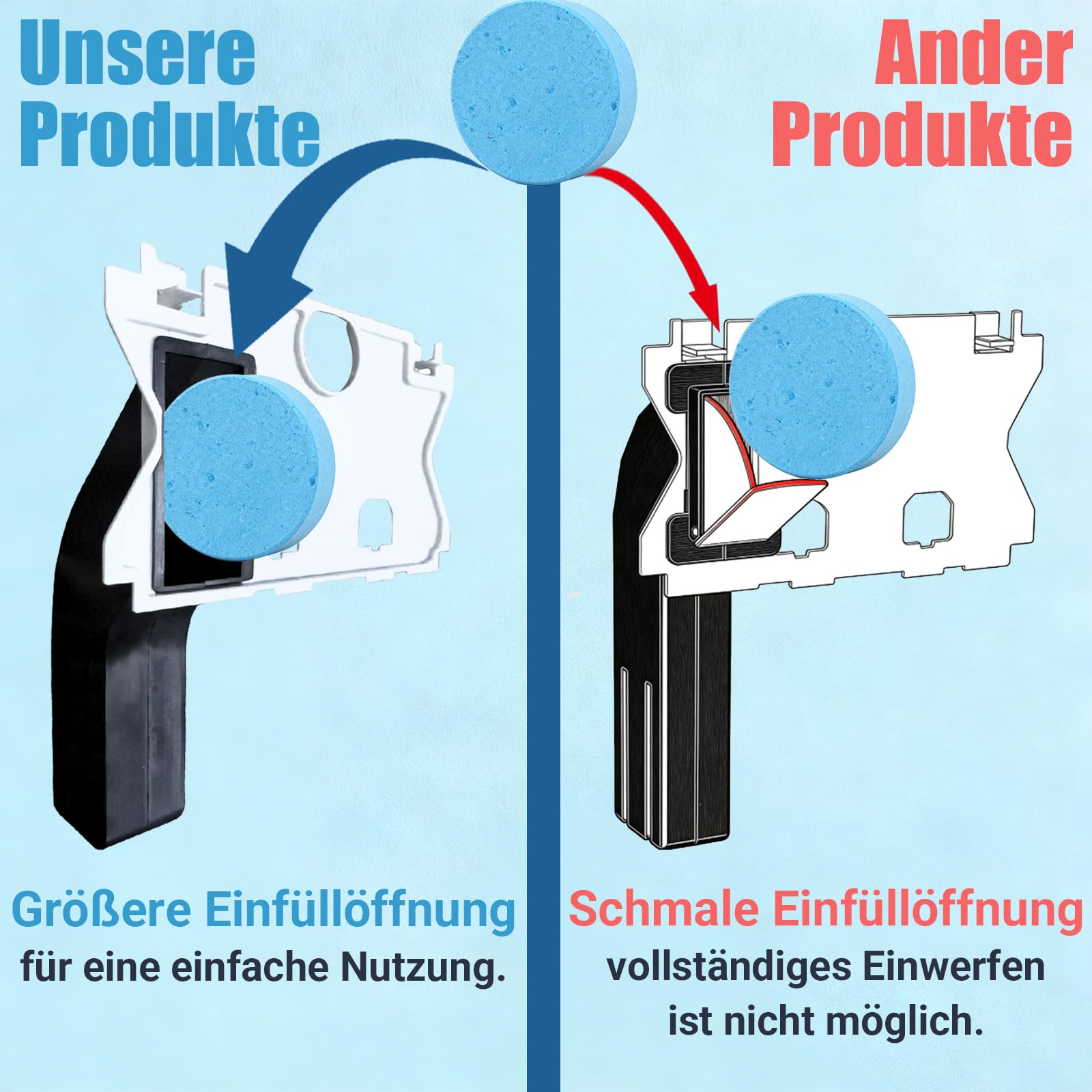 Einwurfschacht Kompatibel mit Geberit Sigma-Serie Unterputz-Spülkasten, Kompatibel mit Sigma 01/10/20/21/30/50, Einsatz für Reinigungswürfel/Reinigungstabletten, Schwarz