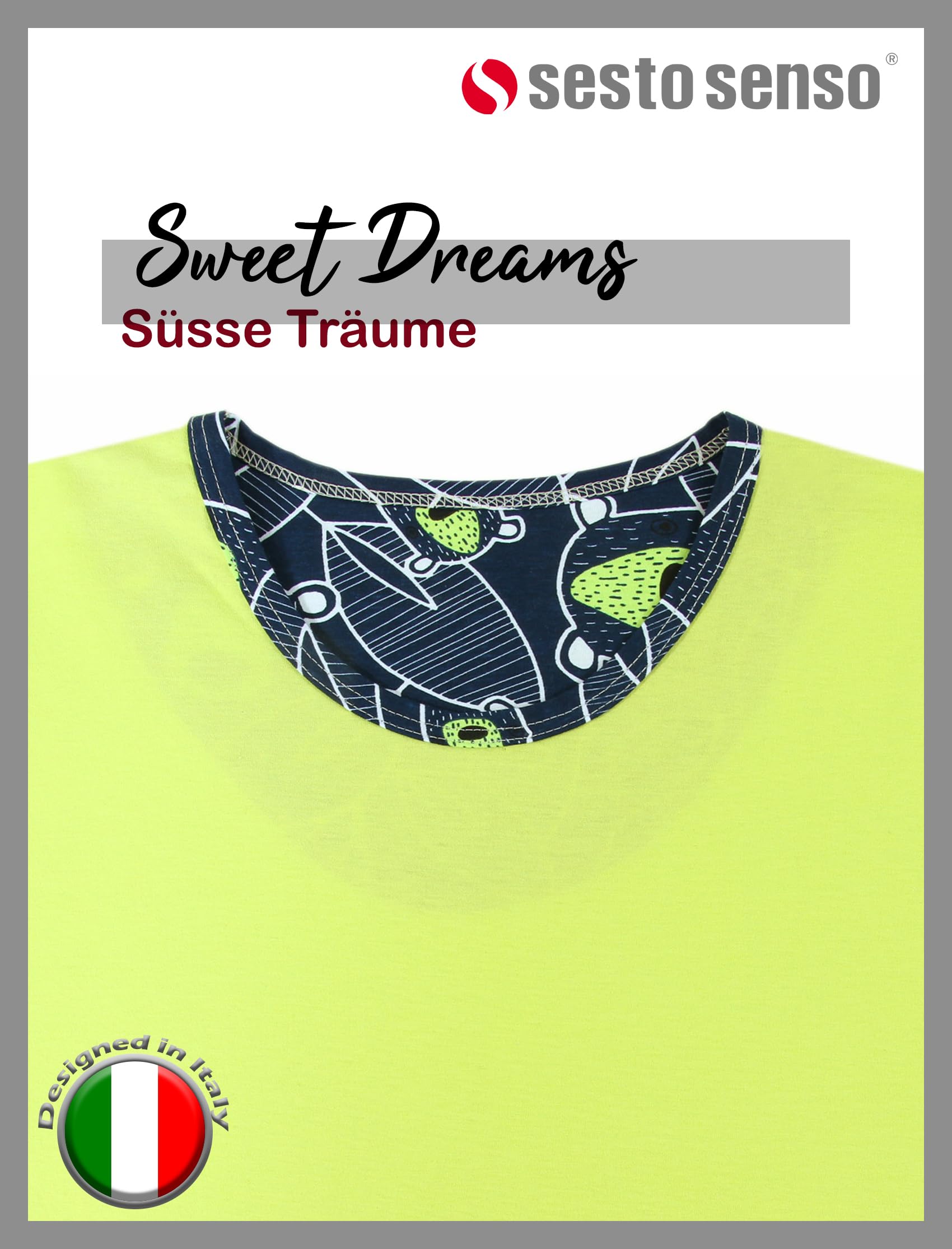sesto senso Pigiama Uomo Corto Cotone Biancheria da Notte Pigiami Due Lingerie Maniche Corte Pantaloni Corti
