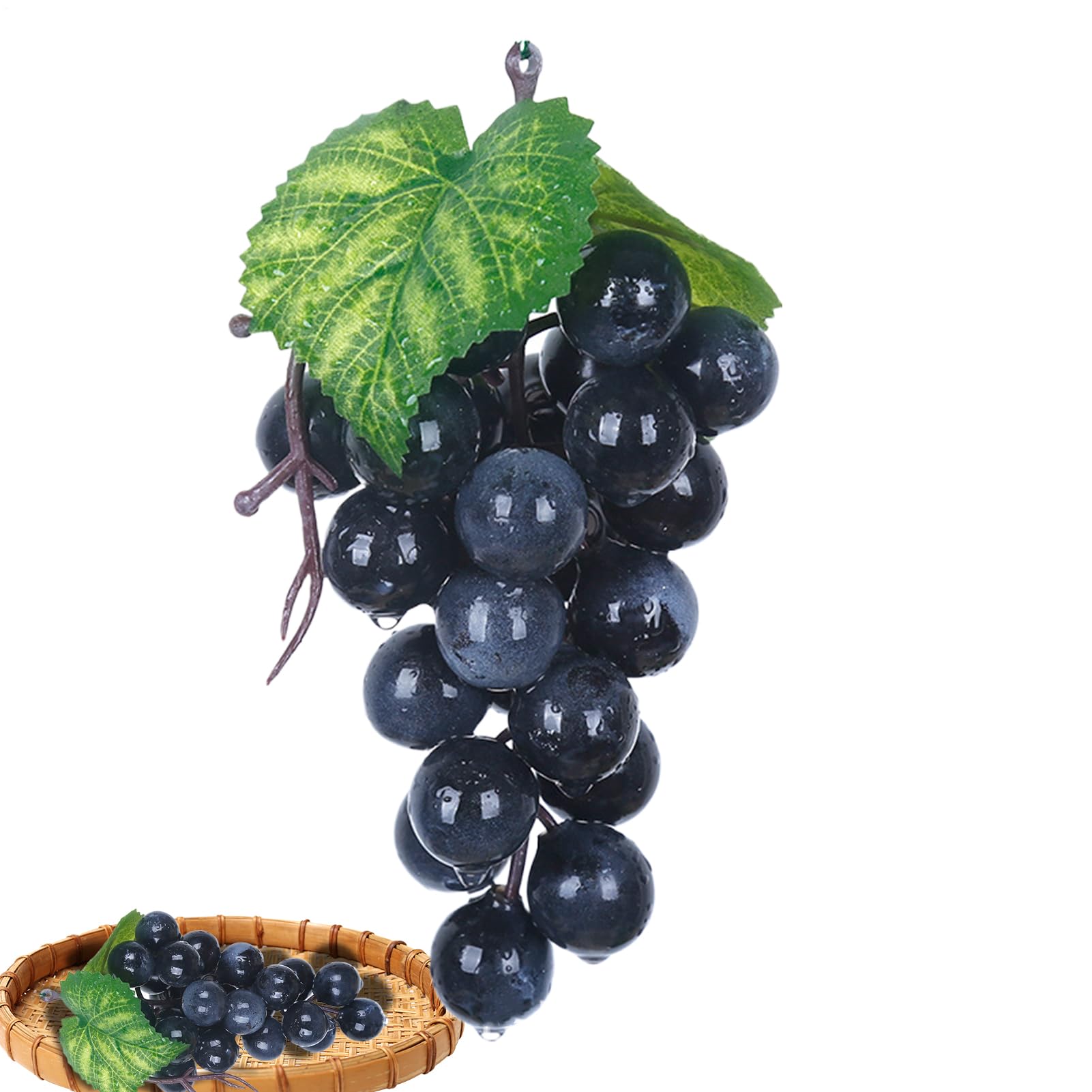 Genérico Uvas Falsas, Racimos Uvas Artificiales, UVA Fruta Falsa, Apoyos Artificiales de la Fruta Decorativas, para Usar en Mesas, Restaurantes, Interiores, Exteriores, Cocinas, Bodas