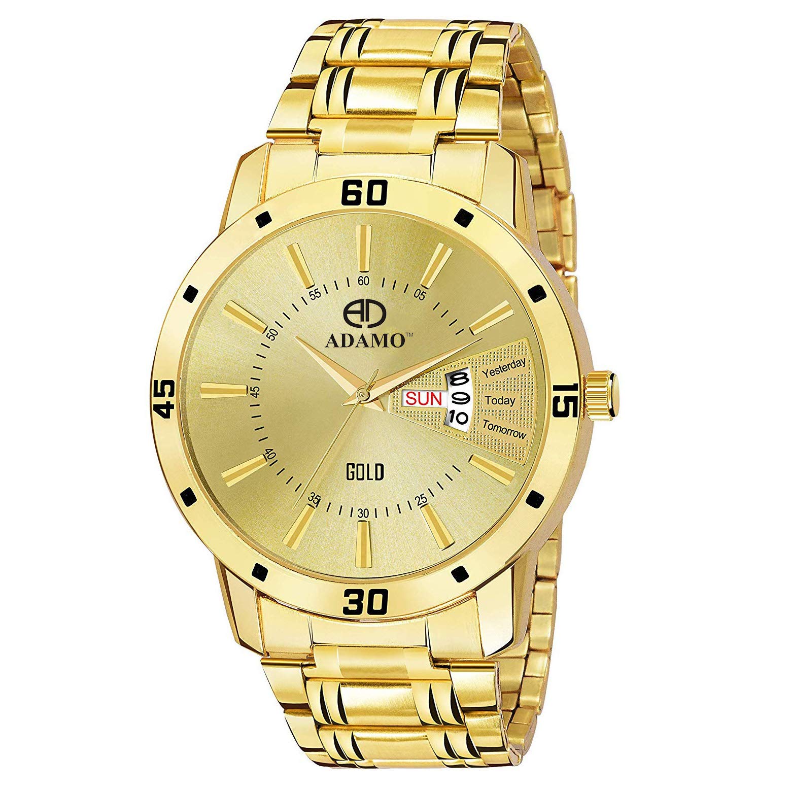 ADAMO Aritocrat Gold Dial Day & Date Mens & Boys Watch 851YYM04 (B07ZX98CQ8) Amazon Price History, Amazon Price Tracker