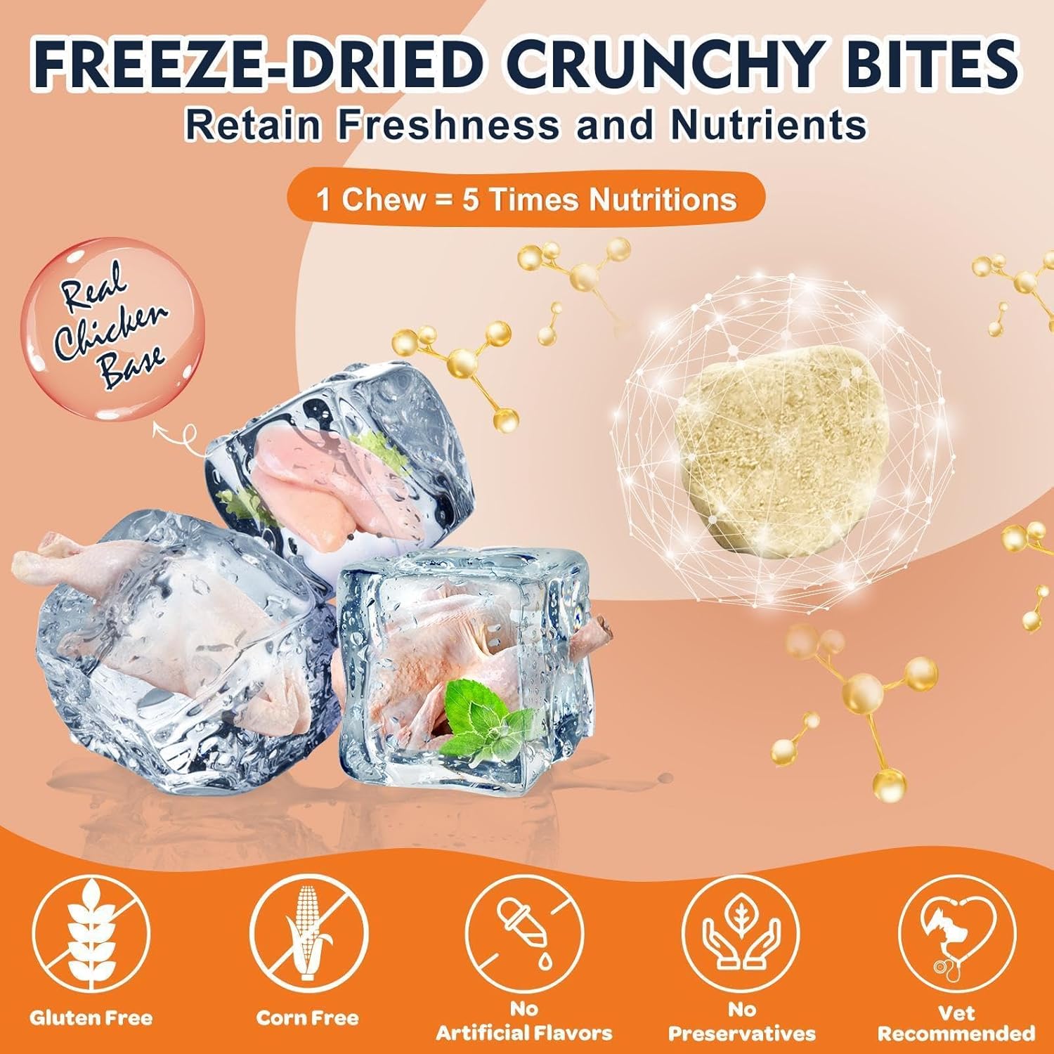 NATURE TARGET Glucosamine Joint Supplement for Dogs, Chondroitin, Omega-3, MSM, Hemp, Turmeric for Pain Relief, Dog Joint Supplement with Calcium for Bone Health, 120 Chicken Flavored Crunchy Chews - Image 5