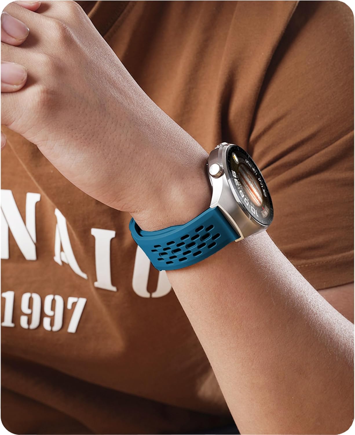 Soft Silicone Watch Bands 22mm 20mm 19mm 18mm Breathable Sweatproof Sport Watch Straps with Quick Release for Women & Men - Image 5