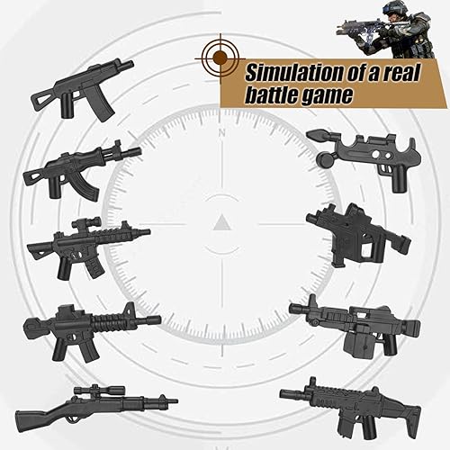 Miniatura 5 de Paquete de 38 armas militares de la Segunda Guerra Mundial, accesorios de armas estilo soldado, juegos de armas del ejército, juguetes compatibles