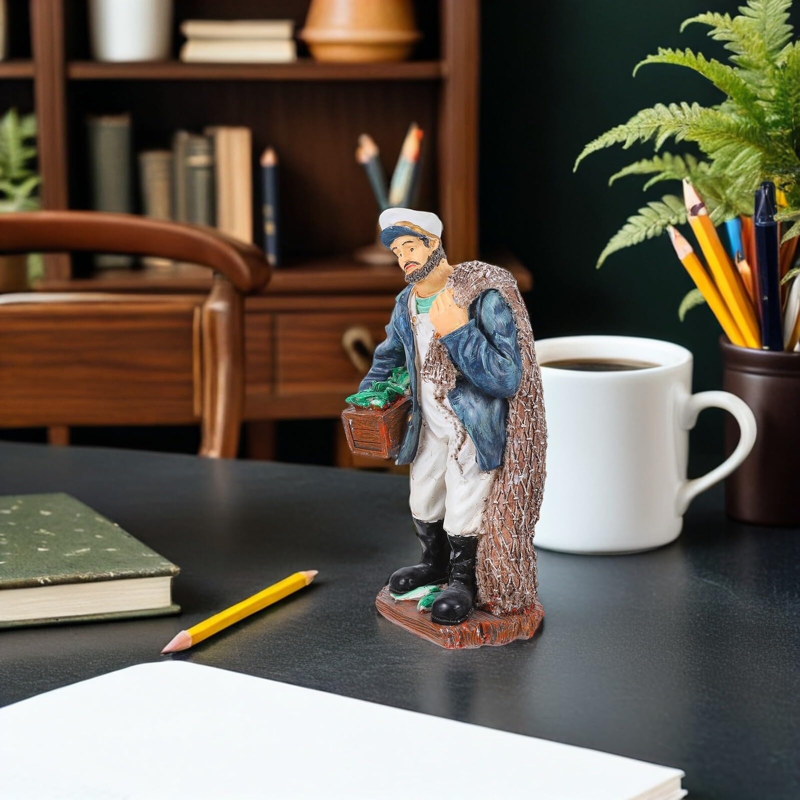 Figurka Dekoracyjna Marynarza Morskiego Dekoracja Domu Żywica Dom Miniatury Do Domku Dla Lalek Figurki Na Biurko Żywica Statua Kapitana Marynarza Rzeźba Żeglarska