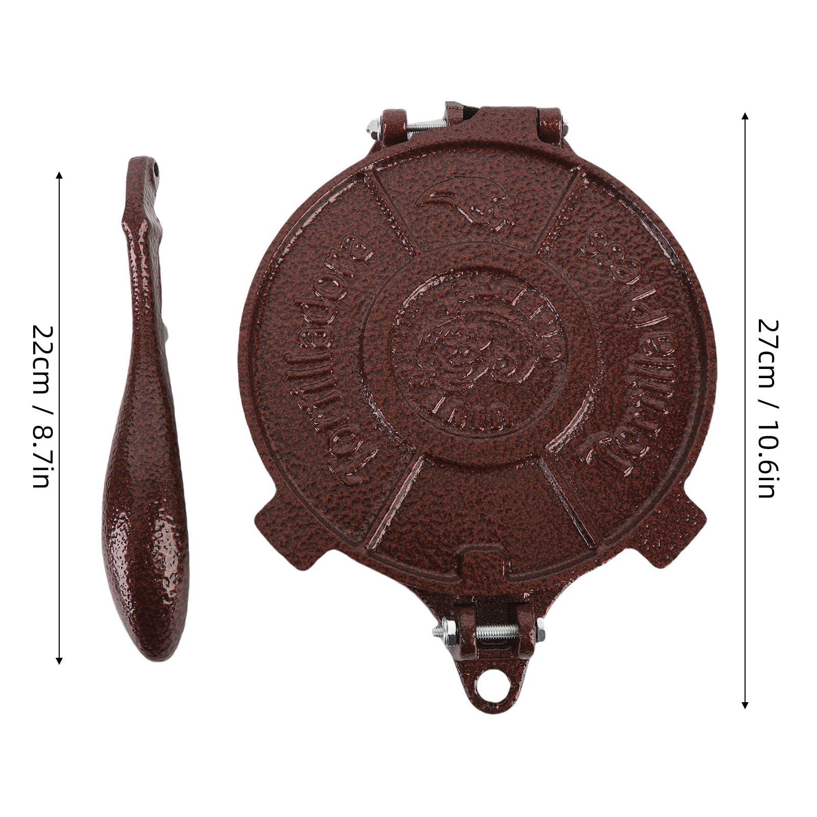 Mumusuki Tortilla Press 27 Cm, Fabricante de Tortillas de Hierro Fundido con Manual de Servicio Pesado Tortilleria Pataconera para Empanadas, Panes Planos, Arepas, Tostones