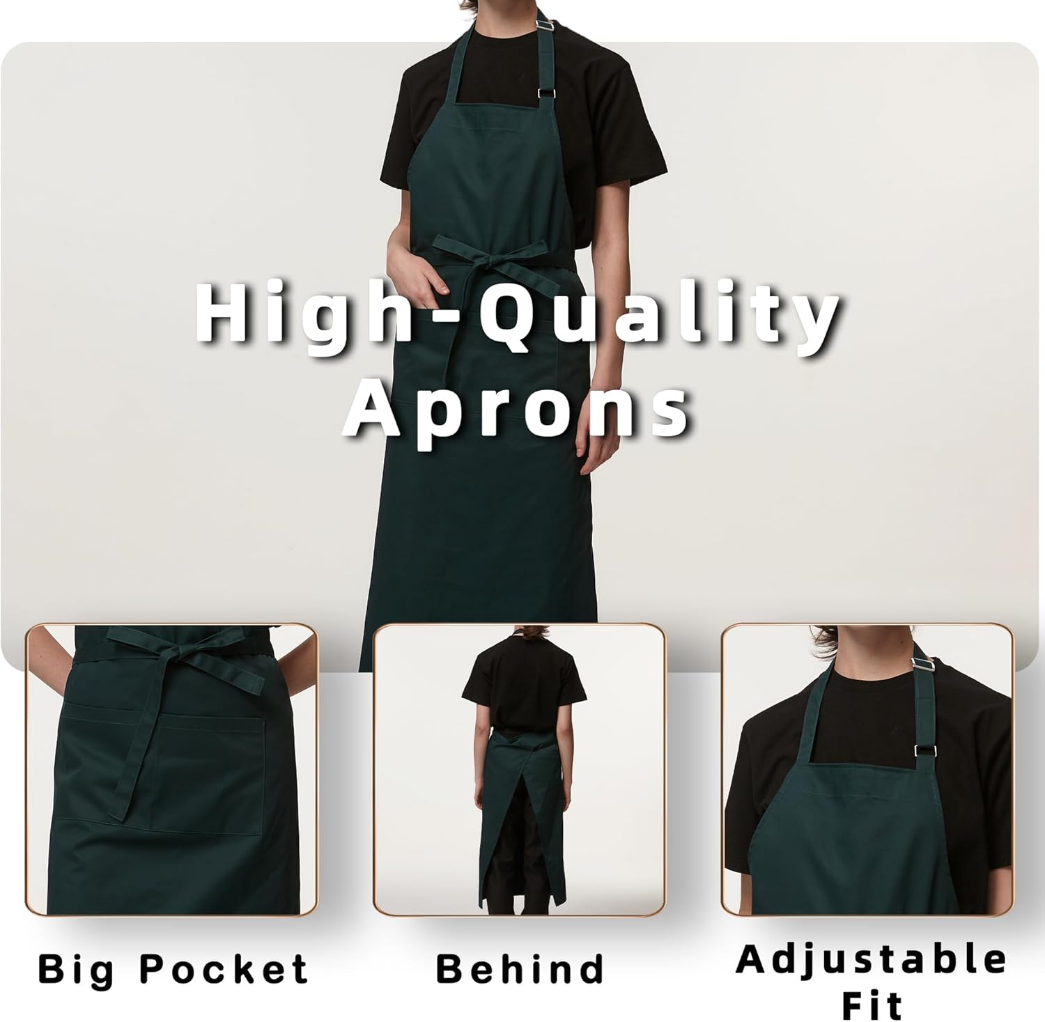 Unisex cooking apron kitchen apron with pockets 443-3