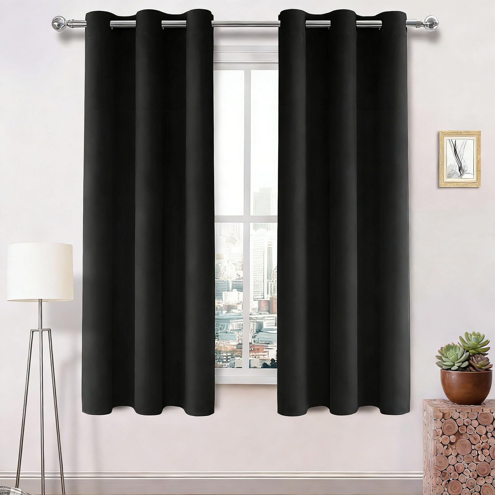 Rideau occultant 280 x 280 opaque isolant thermique design noir