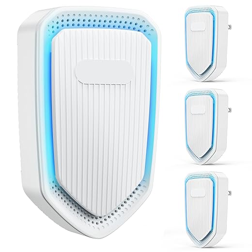 Air Ionizers Plug In Negative Ion Air Purifiers Quiet Air Freshener for Home Bedroom Office Basement - Portable Mini Air Cleaner Odor, Smoke, Dust, Pet Smell (4, White)