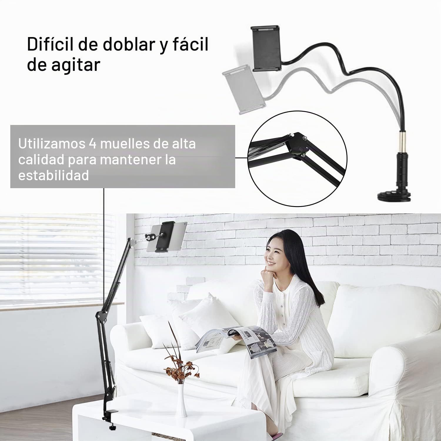 Soporte de tablet para cama, tableta, soporte de cama, soporte para tableta, soporte giratorio de 360 grados, tabletas, teléfonos u otros dispositivos con pantalla de 4.5 a 12.9 pulgadas