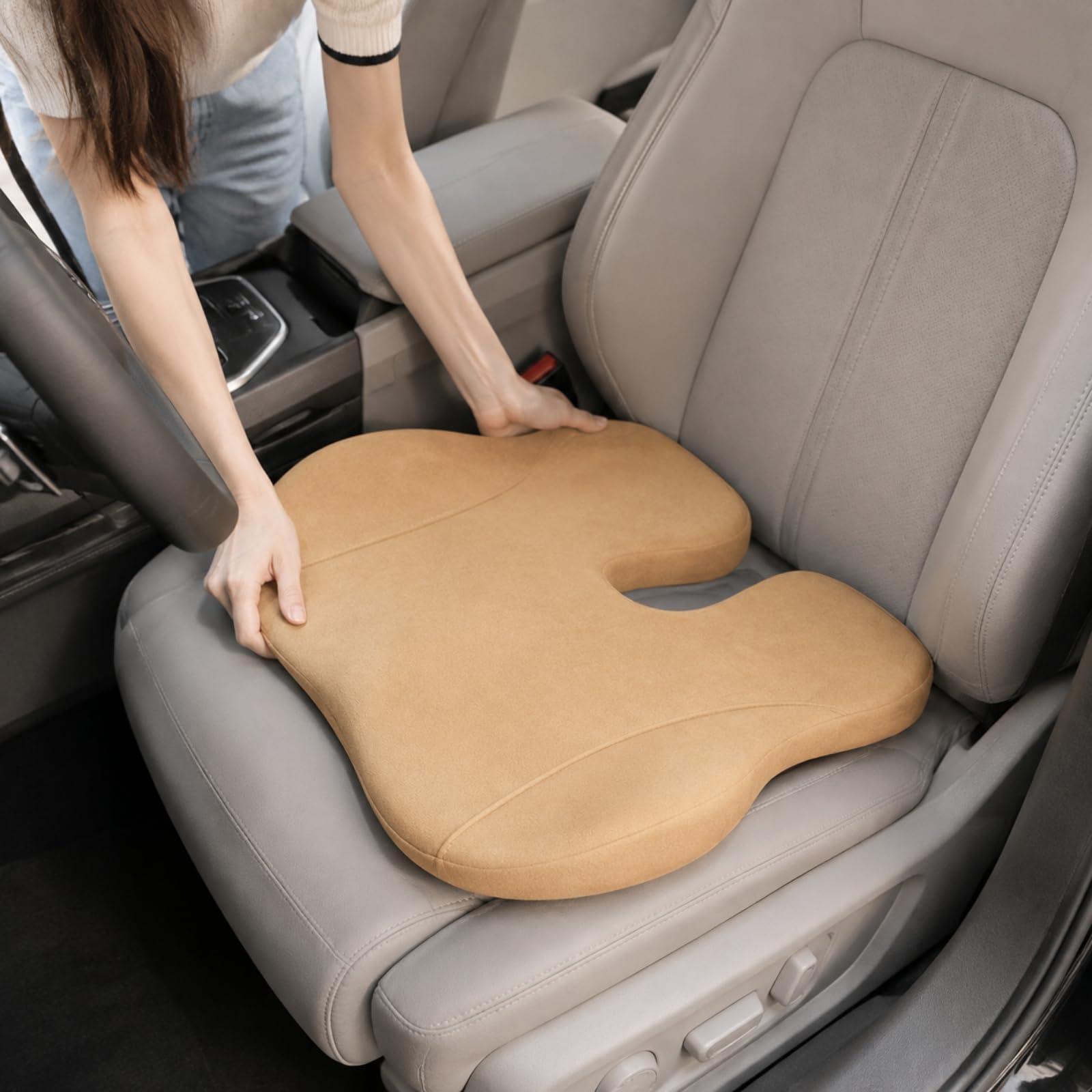 Cojín Ergonómico para Coche, Gris turquesa, Gris Turquesa【Modelo Sencillo】