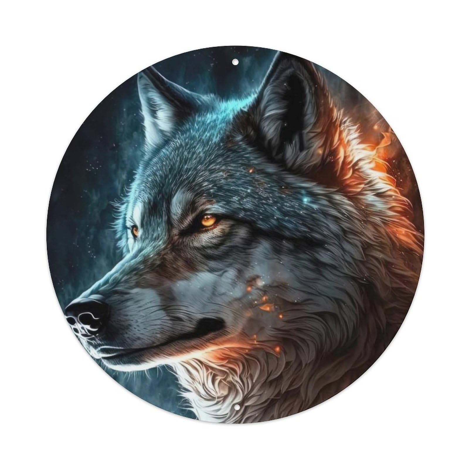 Animal Wolves in The Mist Metal Tin Sign