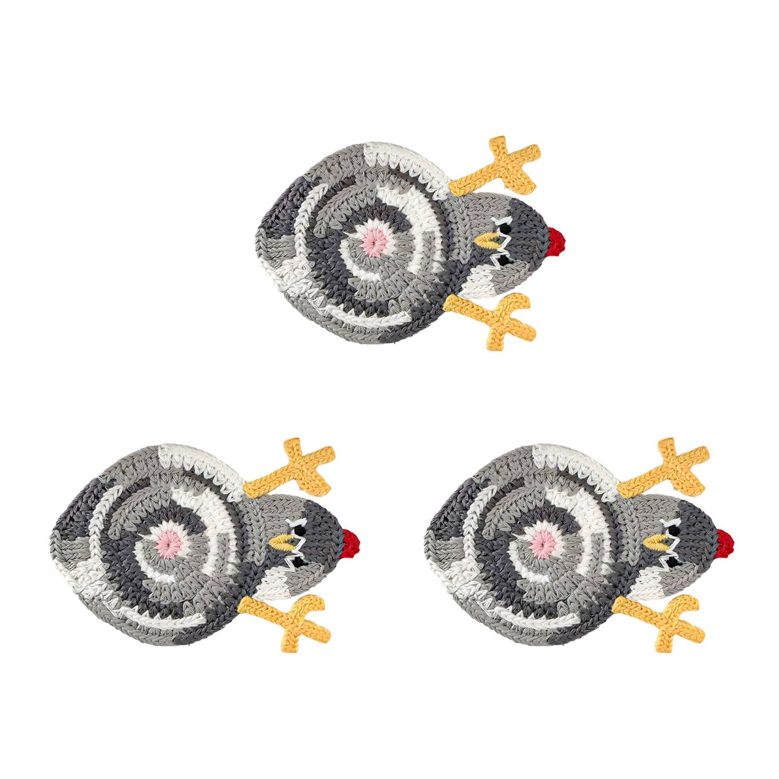 3Pcs Knitted Kitchen Coasters Showcasing Distinctive Pet Designs Excellent for Decorations Pet Themed Coasters
