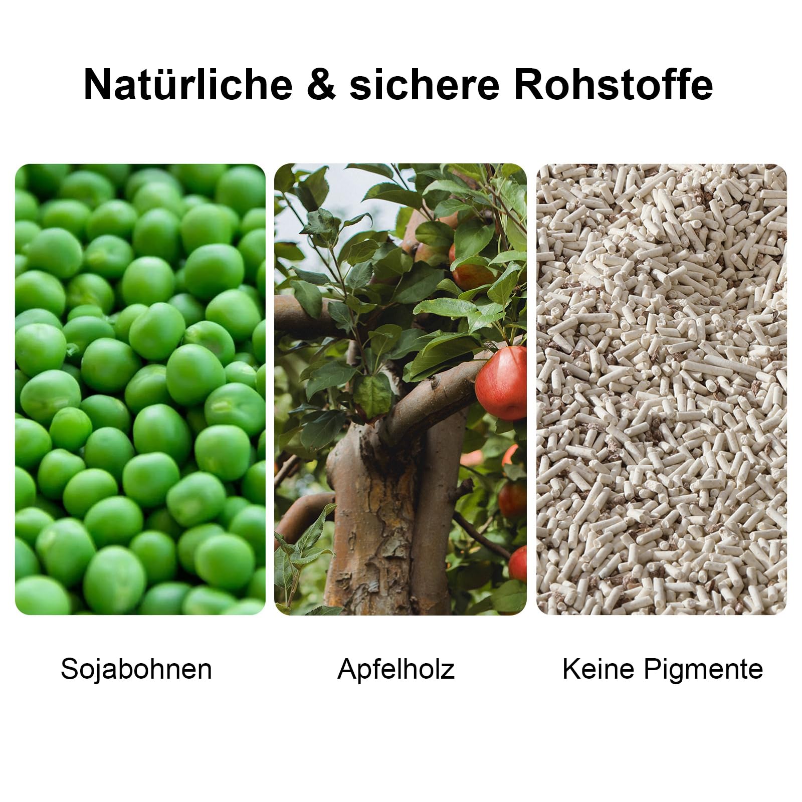 FUKUMARU Tofu Katzenstreu 10.8kg, Klumpstreu für Katzen, Staubfrei und Leicht klumpend, Gemischtes Apfelholzpellets, Geruchskontrolle, spült in der Toilette, Geringe Rückstände