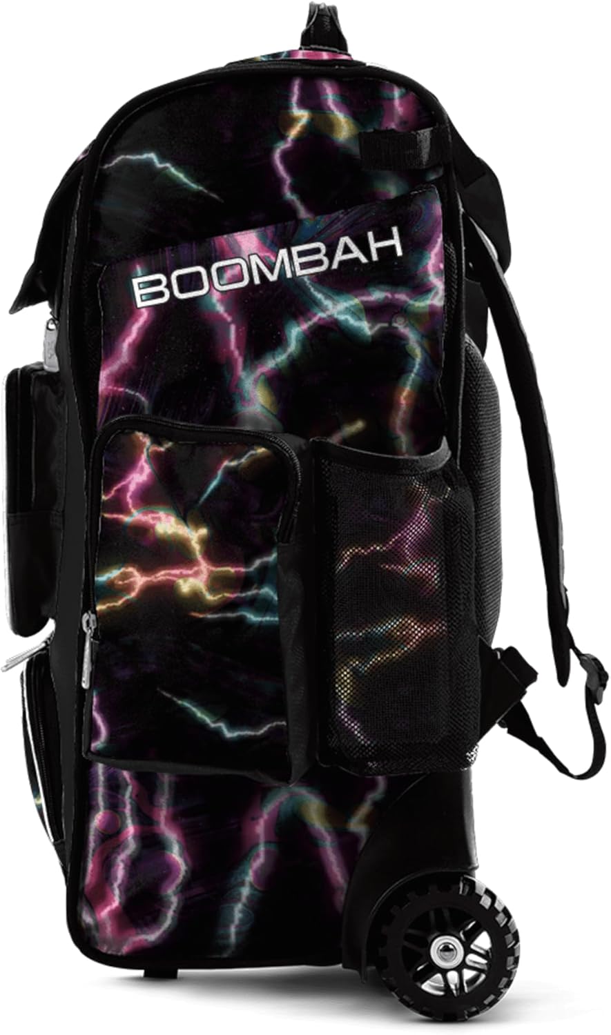Boombah Ultrapack Hybrid Rolling Bat Bag - Wheeled & Backpack Version - Bolt Black/White/Yellow