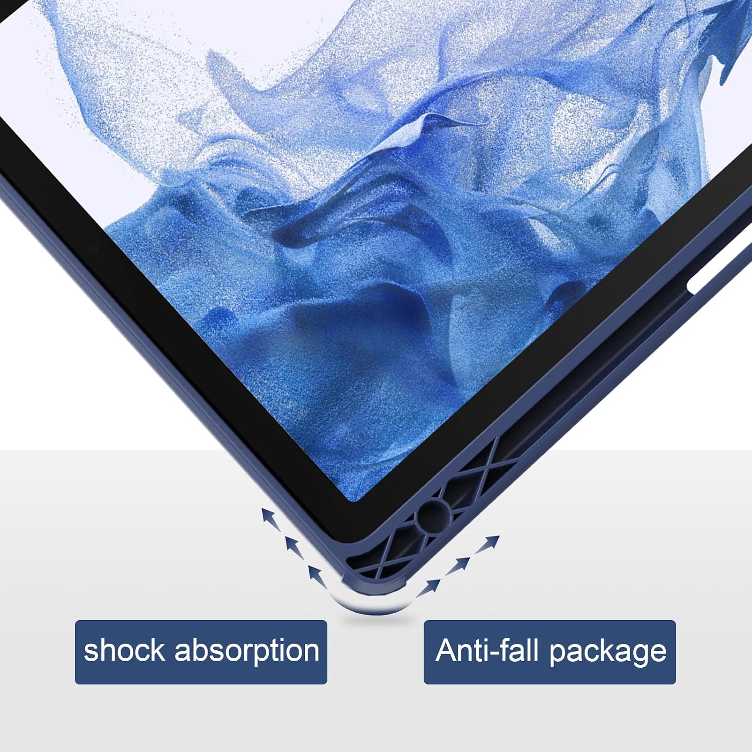 Case for 11 Inch Samsung Galaxy Tab S8 2022/Tab S7 2020(SM-X700/X706/T870/T875/T878) with S Pen Holder, PC Transparently Back, Tri-Fold Folio Stand Protective Cover, Auto Wake/Sleep,Navy Blue image 3
