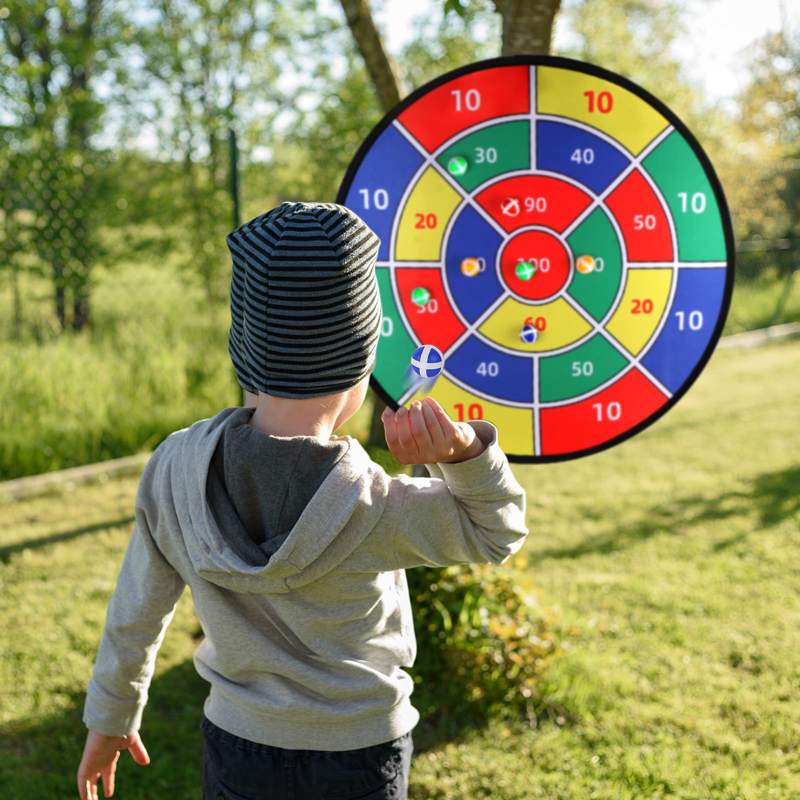 Toys Gifts for Kids Boys Daughter Son Birthday 29" Large Dart Board for Kids, Double-Sided Kids Dart Board with Sticky Balls, Indoor Sports & Outdoors Fun Party Play Games Toys