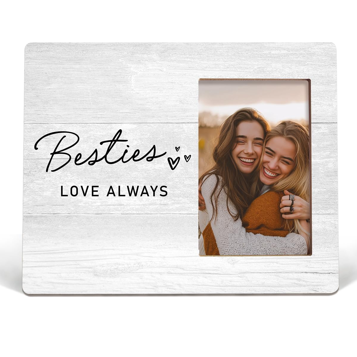 Wheatwin Bestie Picture Frame 4x6 with Friendship Quote - Heartfelt Gifts for Best Friends, Women, BFF Birthday, Christmas, Anniversary Keepsake