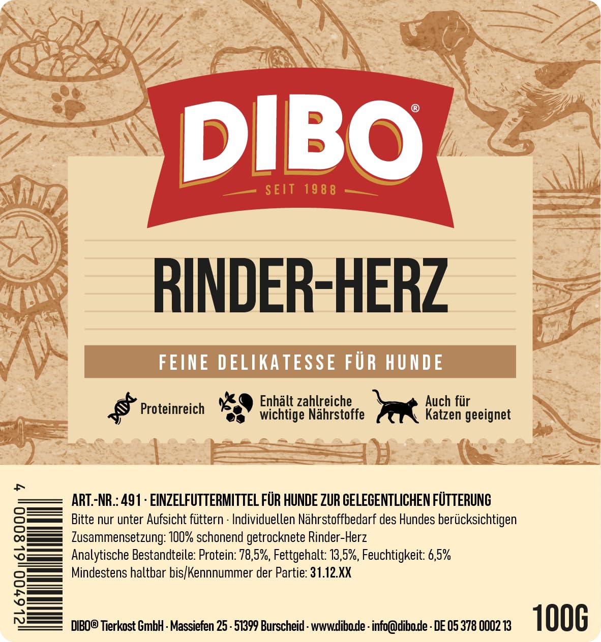 DIBO Pane Di Manzo Per Cani 1000g - Snack Naturale Senza Additivi Chimici - Foto 2