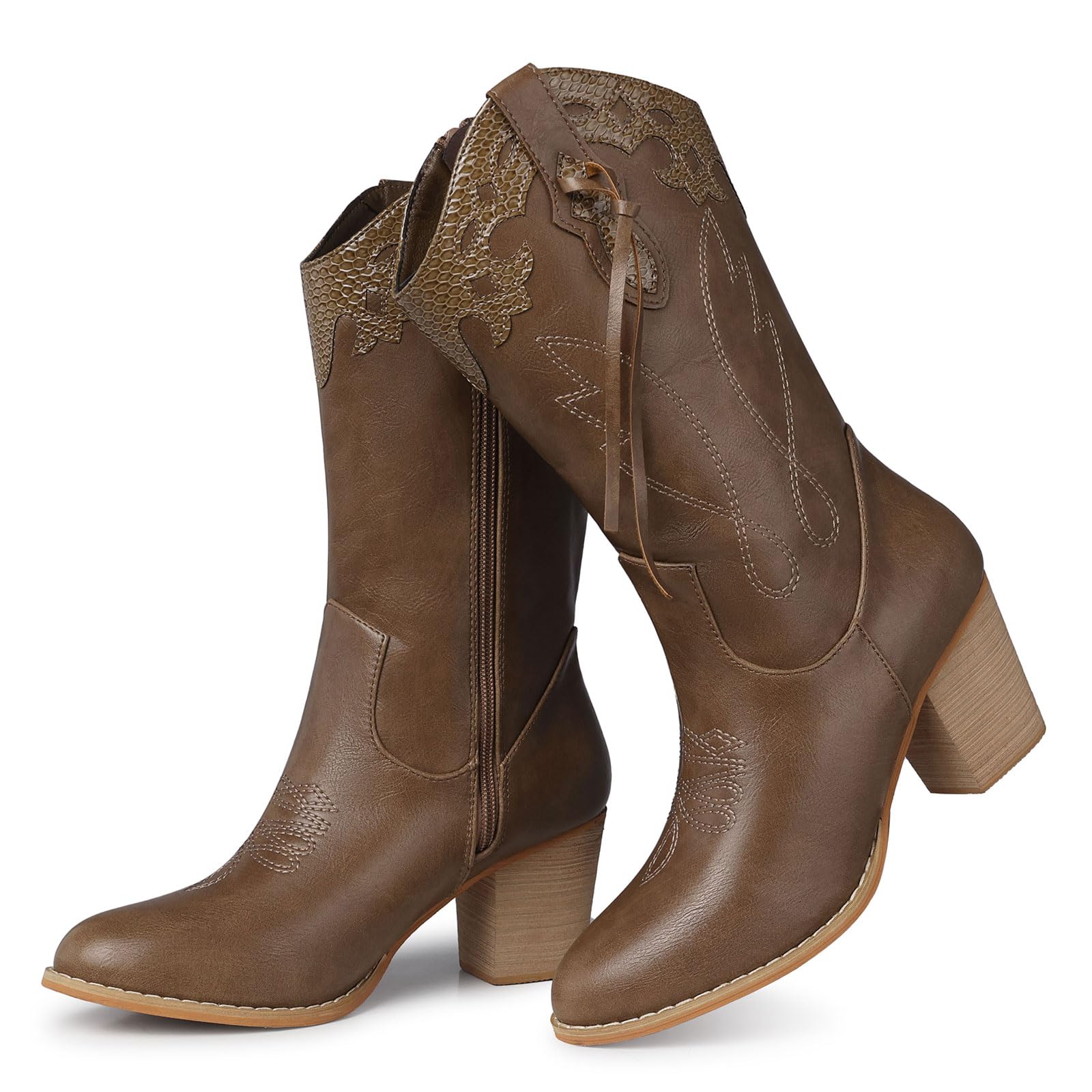 Red Cowboy Boots For Women SHIBEVER Women's Western Cowgirl Boots