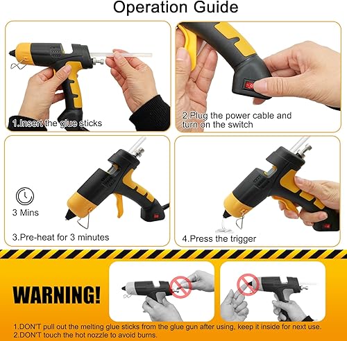 Miniatura 6 de WBJKZJD Mini pistola de pegamento caliente, pistola de pegamento termofusible con 30 barras de pegamento, kit de pistola de pegamento caliente
