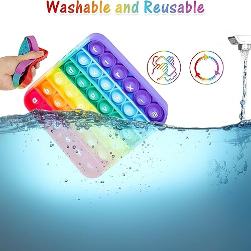 Miniatura 3 de Juguetes para la ansiedad del alfabeto, letras ABC cuadradas, juguete de burbujas para presionar, sensorial, minúscula, número pop para niños