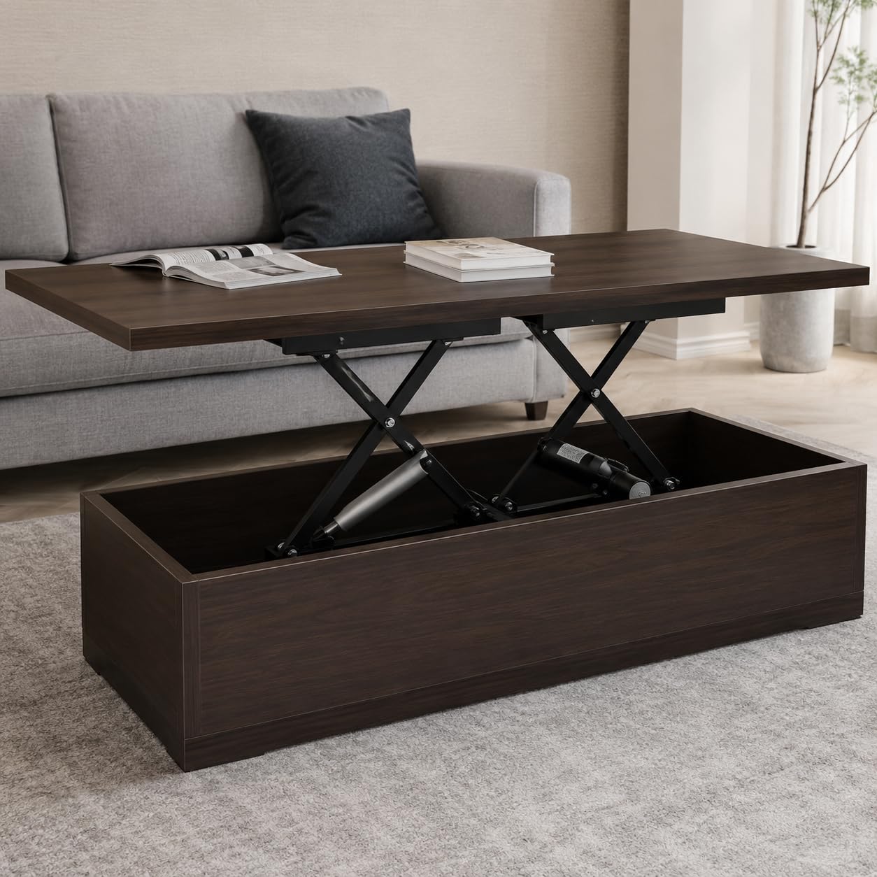 Mesa elevadora de tijera eléctrica con control remoto inalámbrico, plataforma hidráulica ajustable para manejo de materiales, capacidad de 50 kg