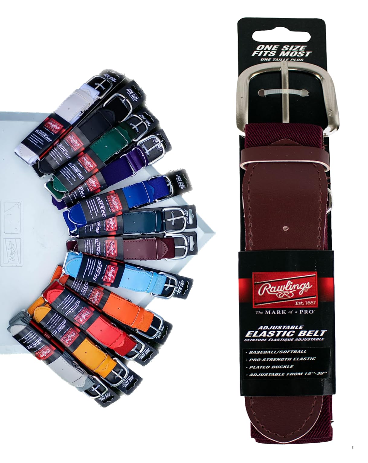 Rawlings | Elastic Game Day Belt | Baseball/Softball | Adult/Youth | Multiple Colors