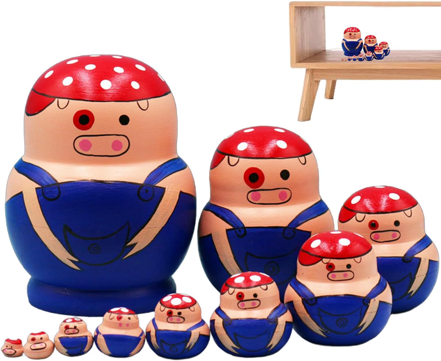 Russian Nesting Dolls,Educational Animal Pattern Stacking Game | Traditional Russian Nesting Dolls,for Kids Educators Parents Living Room Bedroom Birthday Christmas