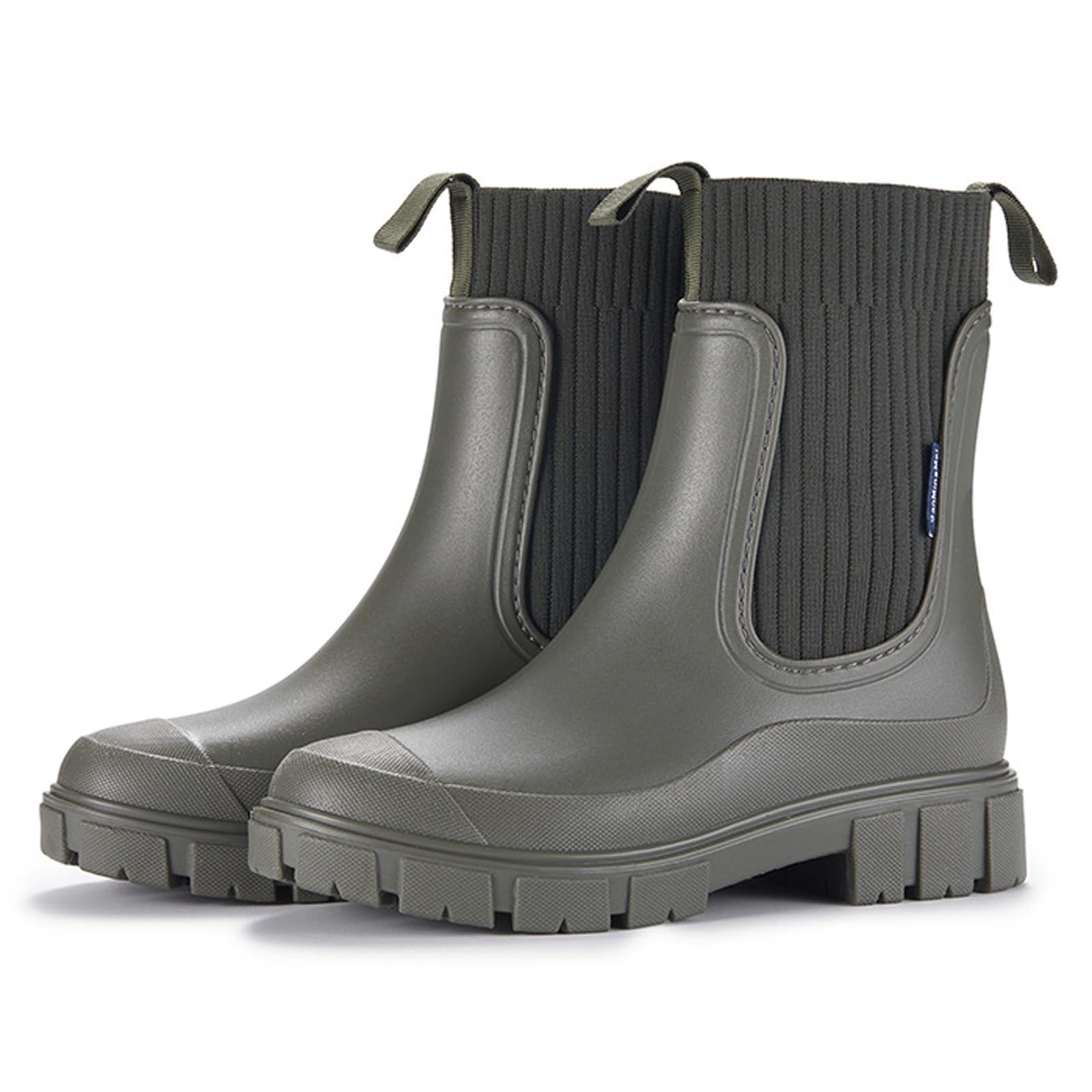 Botas de goma para mujer, botas de equitación, botas de media altura, botines para hombre, botas de equitación, botas de goma de media altura, botas de lluvia planas, impermeables, botas de