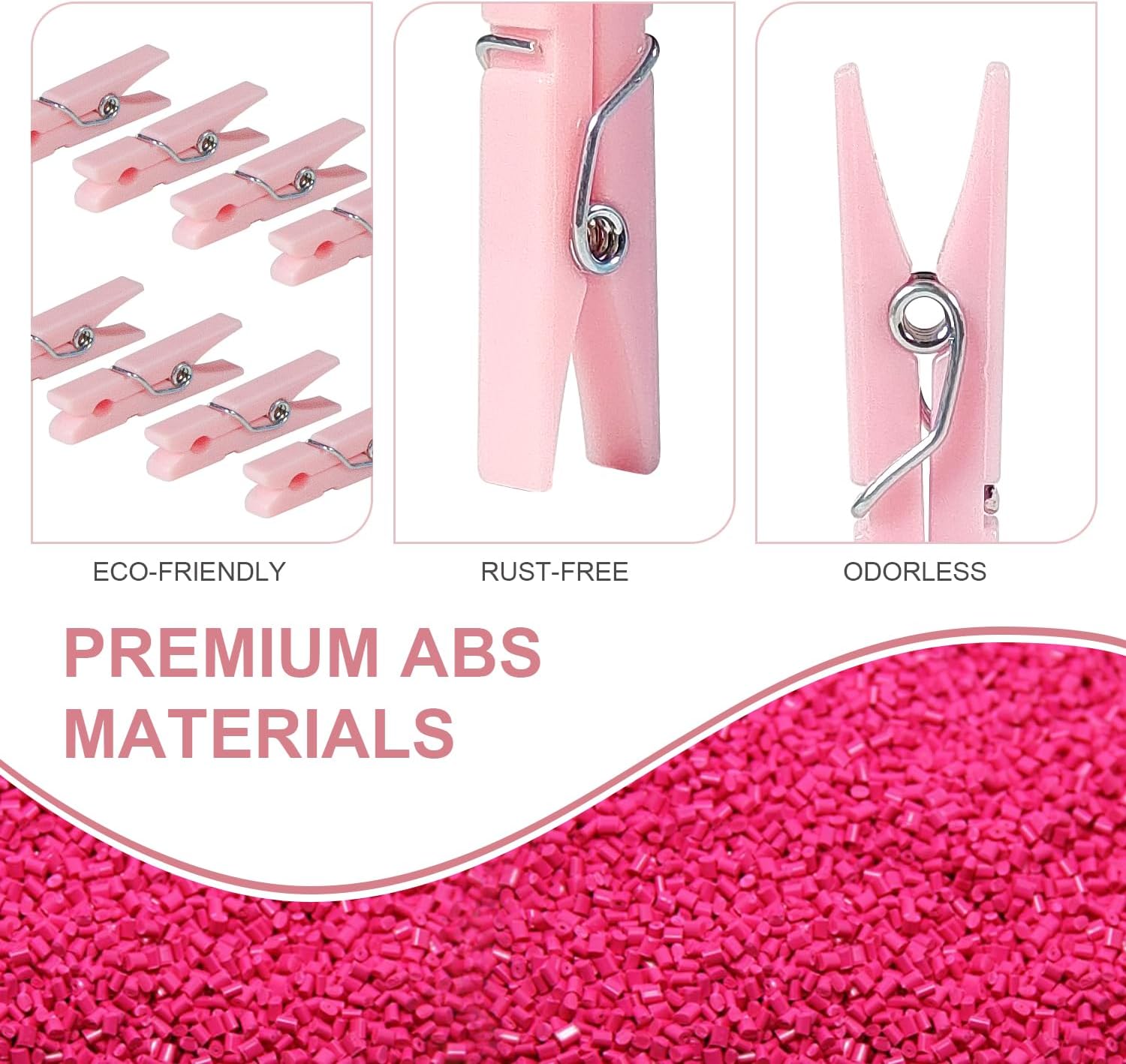 25 Pcs Baby Shower Games,Clothes Pins, Plastic Mini Clothespins,Pink1.33in