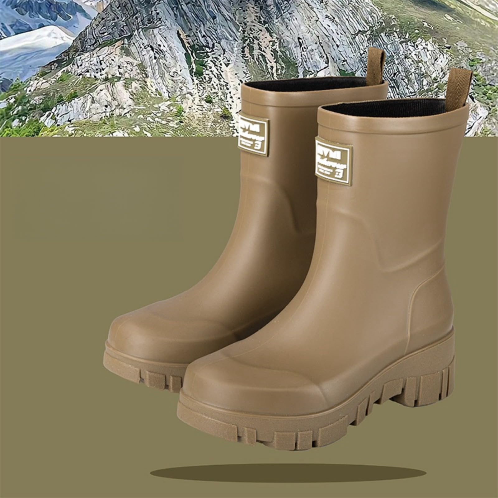 LOJAX Botas de Lluvia para Mujer | Botas Impermeables Antideslizantes | Diseño y función Elegantes |(Verde Militar,41 EU)