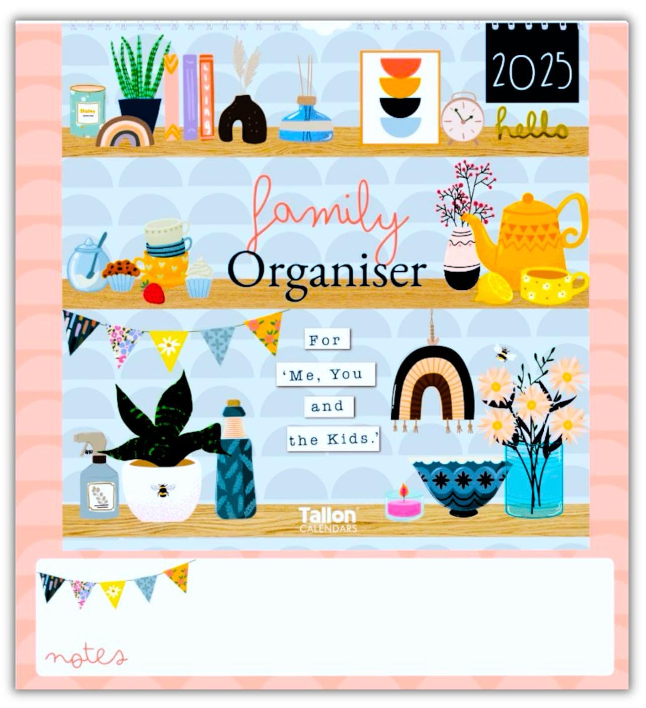 PaulStore 2026 Monthly Memo Board Wall Calendar Family Organiser Garden & Tea Party (Tea Party)