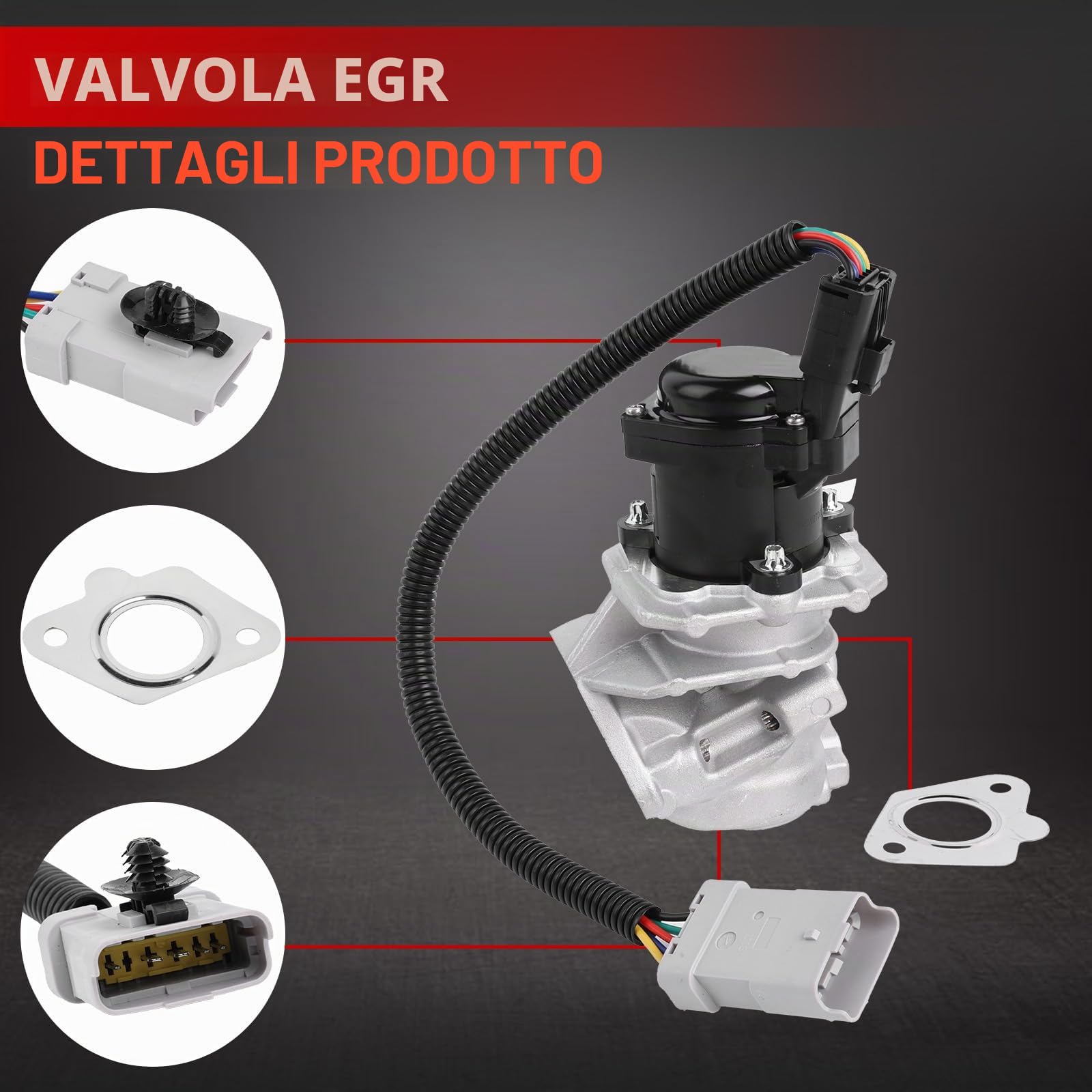 Valvola EGR Flydida con guarnizione in argento, adatta per Focus, C-max, Focus II (DA_), C30, S40 II, V50 1.6 D 1.6TDCI Accessori auto Codice articolo 1254382 1229960 1353152 1748265 1748264 1313847