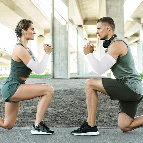 Miniatura 7 de Ouligay 4 pares de mangas de enfriamiento con protección UV UPF 50, mangas para el sol, cubierta de tatuaje, mangas de compresión deportivas