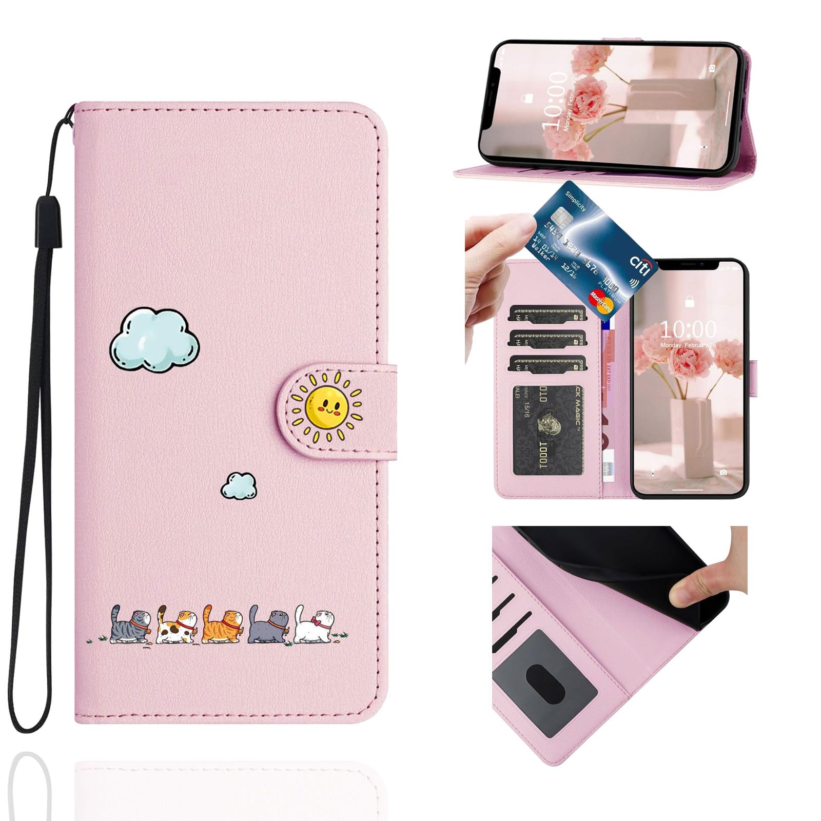 Jeffene Handyhülle für iPhone 11 (6.1 Zoll) Klappbar,Tasche