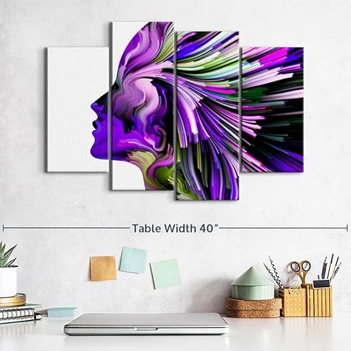 Miniatura 10 de Elephant Stock Arte abstracto expresionista para pared, impresión en lienzo de varias piezas, 24 x 14 pulgadas