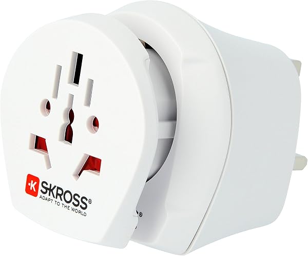 SKROSS | 1.500231-E | Combo World to United Kingdom | Adattatore da Viaggio Spina Inglese Combo Europe to UK e World to Europe - Tensione e Potenza 100V – 1300W / 250V – 3250W. KID SAFE - 5