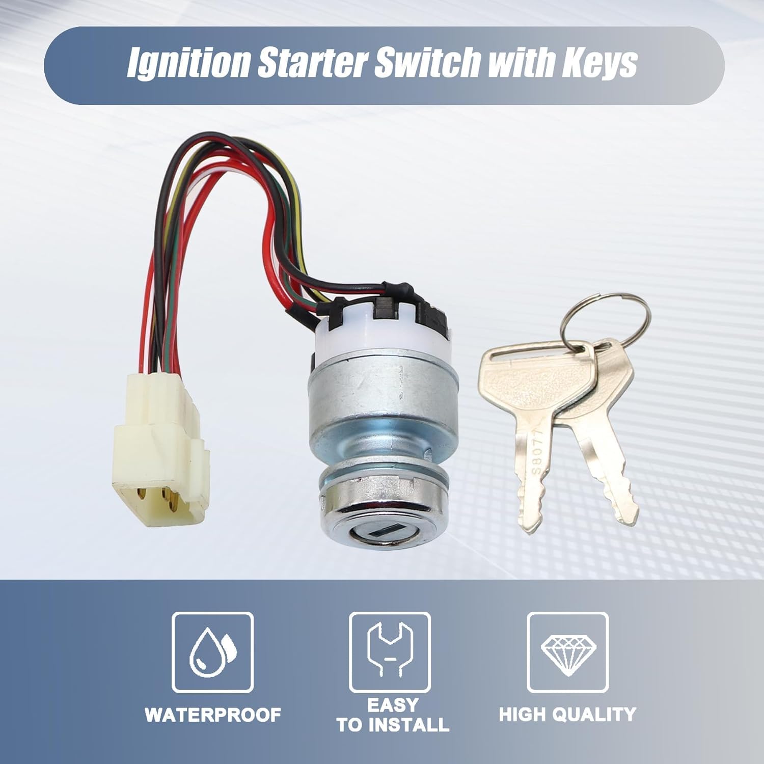XQSMWF Ignition Starter Switch with Keys Compatible with Kioti CK DK DS RX Tractor Compatible with Kubota DK40SE DS4510HS and More # 36919-75160 36919-75162 T4520-75174 T4625-B0100